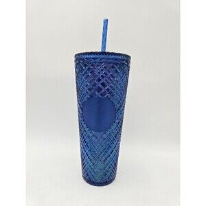Starbucks Holiday Iridescent Jeweled Azure Blue 24 oz Venti Tumbler Cold Cup